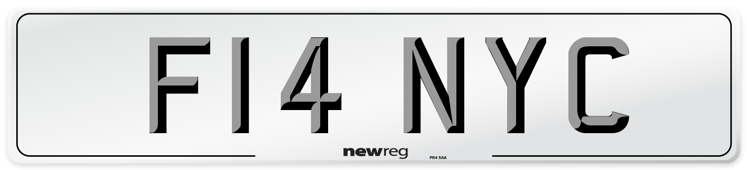 F14 NYC Number Plate from New Reg